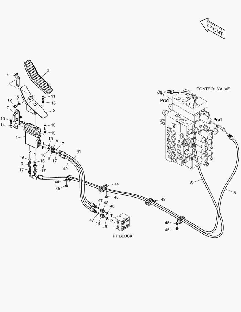ТРУБОПРОВОД СЕРВОУПРАВЛЕНИЯ(2) - ШАРНИРНАЯ СТРЕЛА