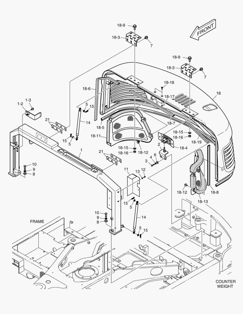 1630 SUPPORT & BONNET ASS`Y