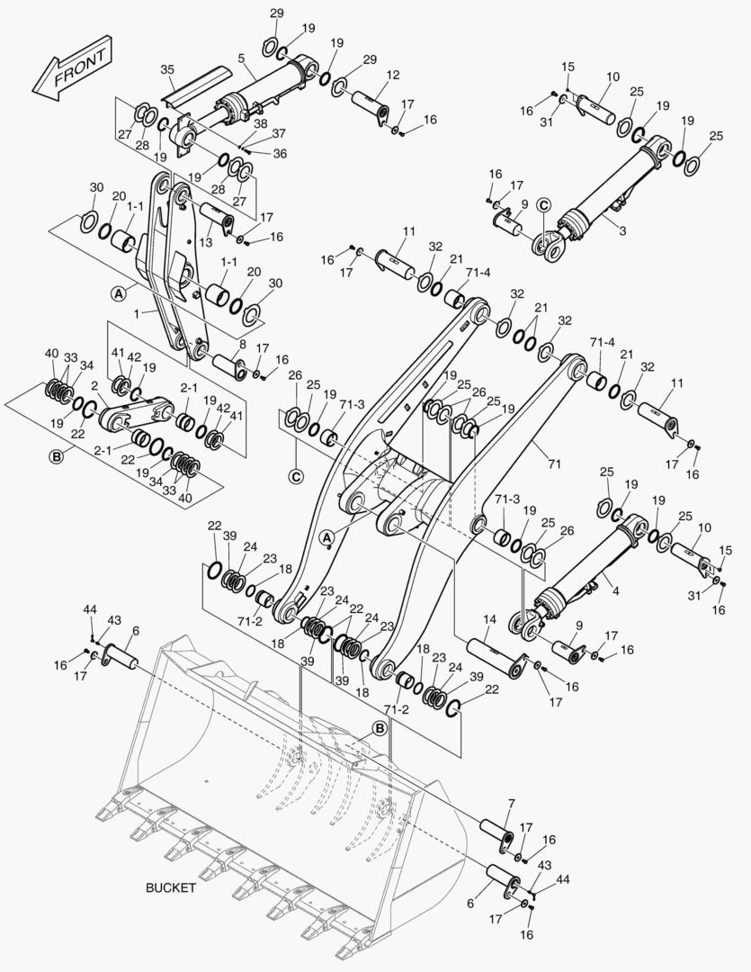 РУКОЯТЬ ПОГРУЗЧИКА В СБОРЕ