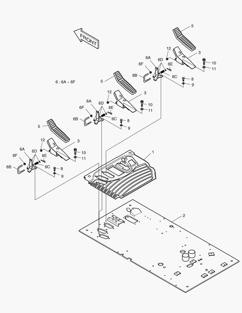 6730 FLOOR ASS`Y-MULTI PIPING [2520~]