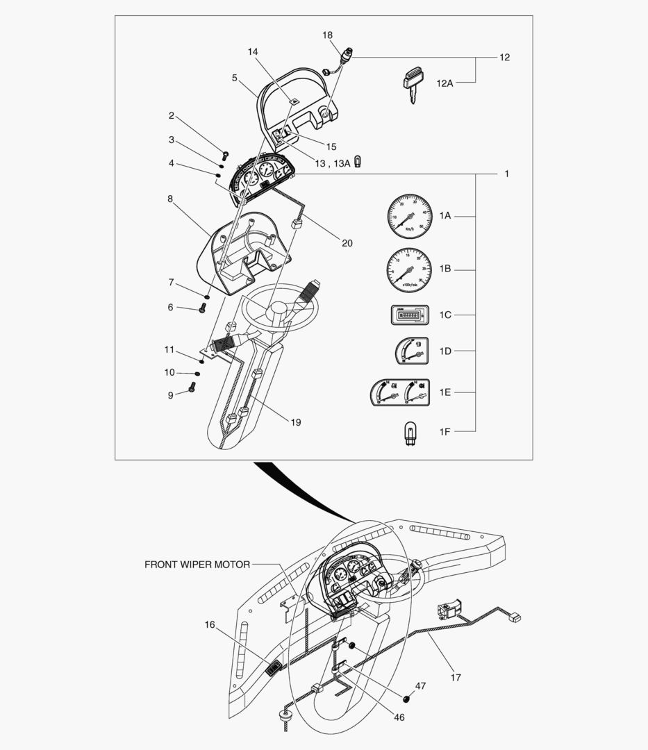 ЭЛЕКТРИЧЕСКИЕ ЗАПЧАСТИ(1)-ИЗМЕРИТЕЛЬНЫЕ ПРИБОРЫ ПАНЕЛЬ