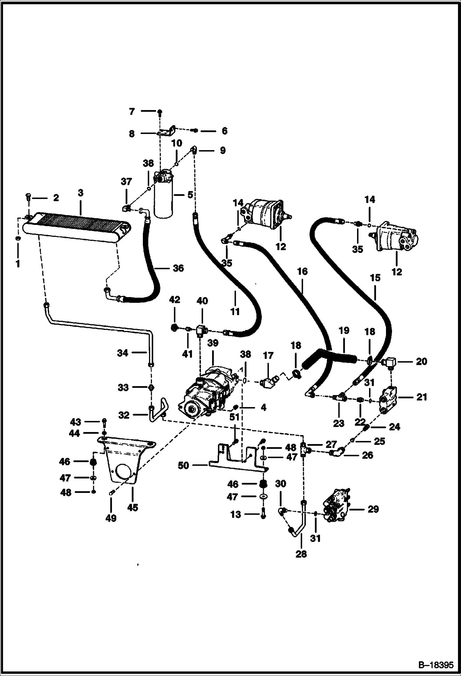 СХЕМА ГИДРОСТАТИЧЕСКОЙ СИСТЕМЫ (СЕРИЙНЫЙ НОМЕР 24946 И ВЫШЕ)
