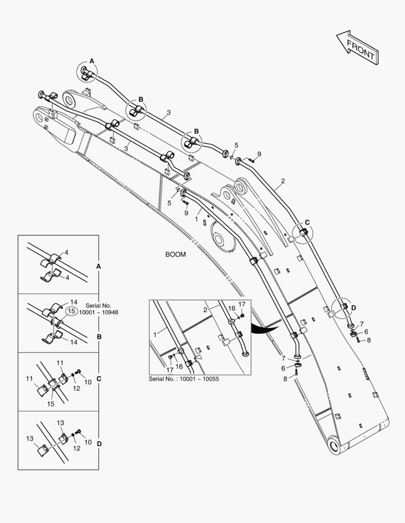 6240 BOOM PIPING - ONE & TWO WAY(BOOM 6.3m)