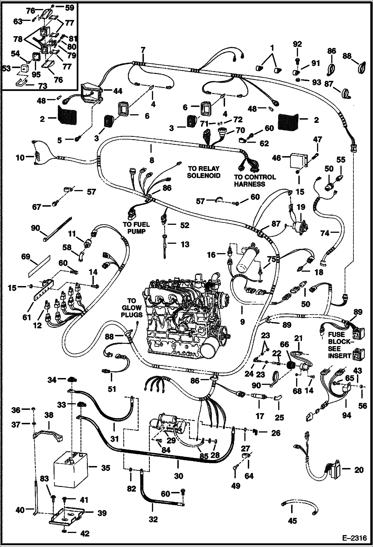 ЭЛЕКТРОСХЕМА ДВИГАТЕЛЯ (С B.O.S.S. (ОПЦИЯ))