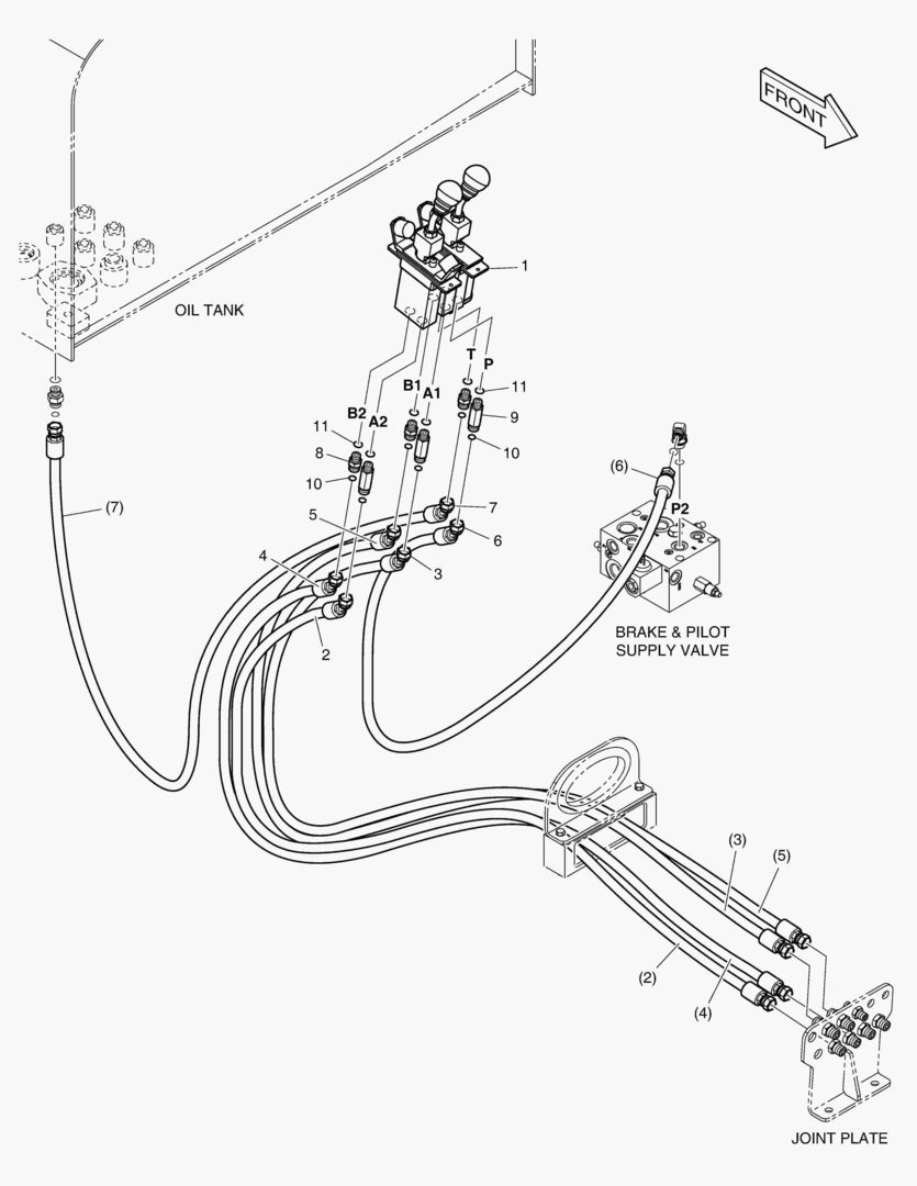 ТРУБОПРОВОД СЕРВОУПРАВЛЕНИЯ - ПАЛЕЦ + 2 КАТУШКИ