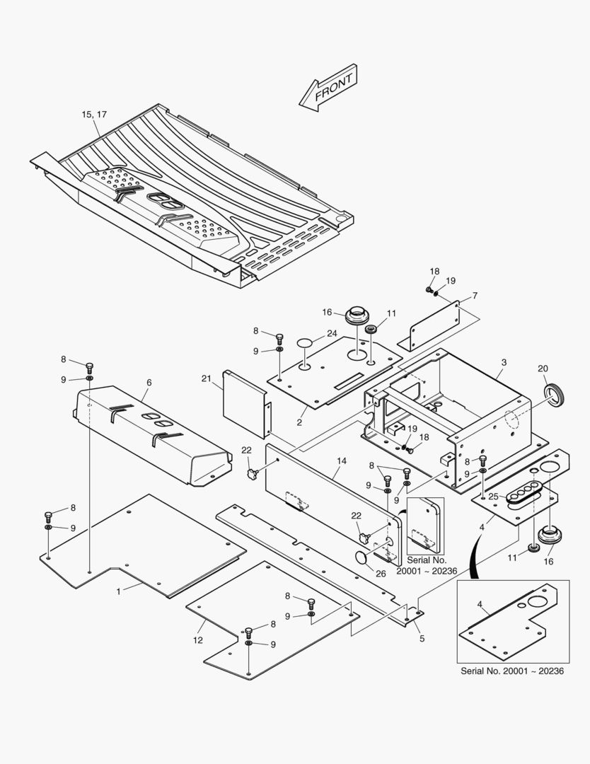 ЛИСТ НАСТИЛА В СБОРЕ - КРЫША НАД СИДЕНЬЕМ ВОДИТЕЛЯ