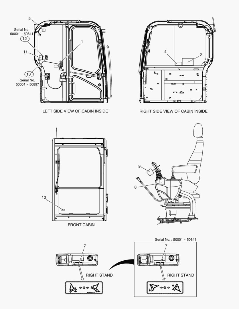 ПРЕДУПРЕЖДАЮЩАЯ ТАБЛИЧКА - КАБИНА(ЕВРОПА)