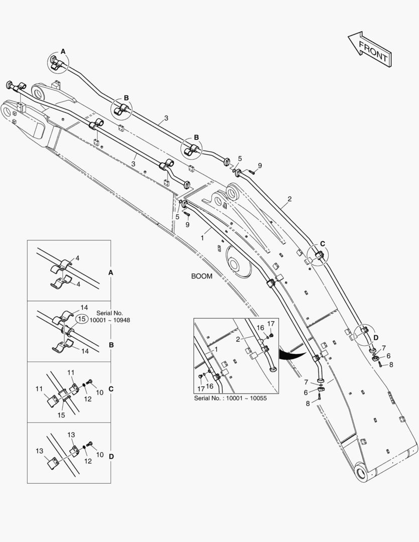 6220 BOOM PIPING - ONE & TWO WAY (BOOM 7.1m)