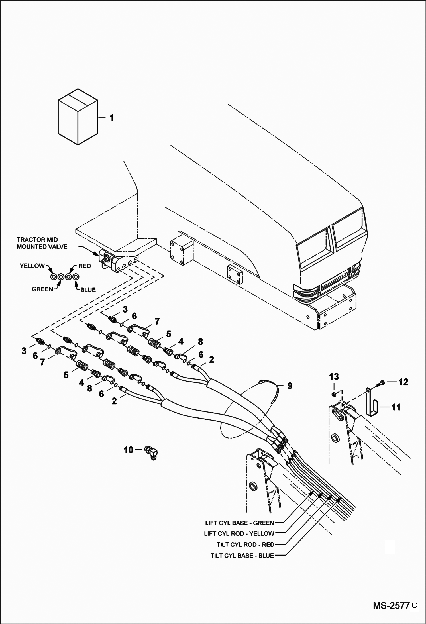 ОДНОКОВШОВЫЙ ПОГРУЗЧИК 7TL (A911) (КОМПЛЕКТ ШЛАНГОВ)