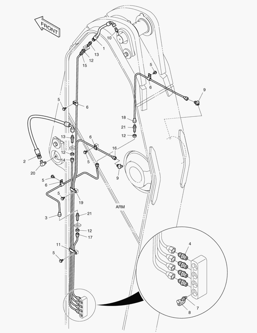 Спецтехника 6781 LUBRICATION PIPING - H.D ARM 3.35m [1463~11654] - главное фото