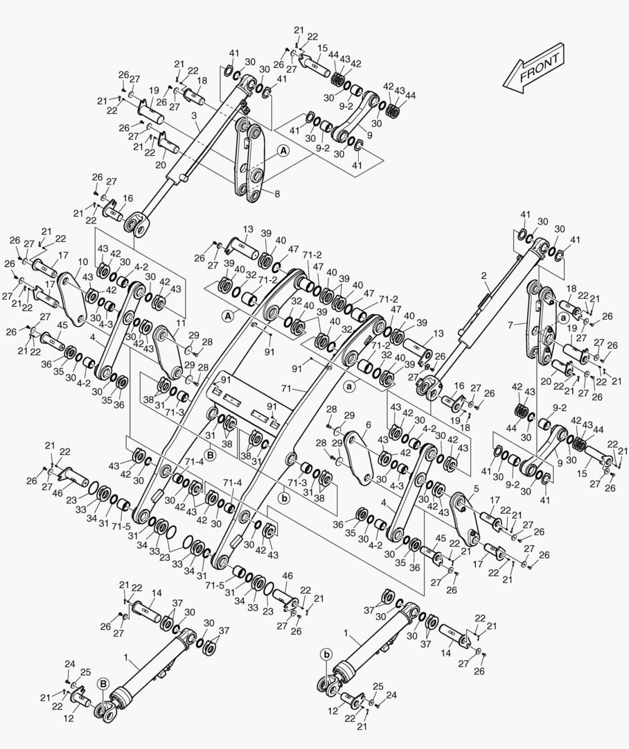 Схема РУКОЯТЬ ПОГРУЗЧИКА В СБОРЕ