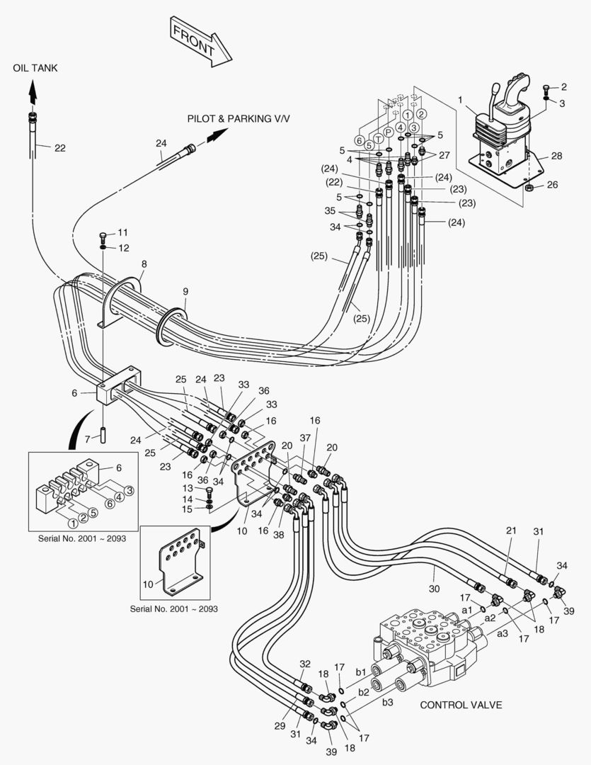 ТРУБОПРОВОД СЕРВОУПРАВЛЕНИЯ-РЫЧАГ ПЕРЕДАЧИ (3 КАТУШКИ)