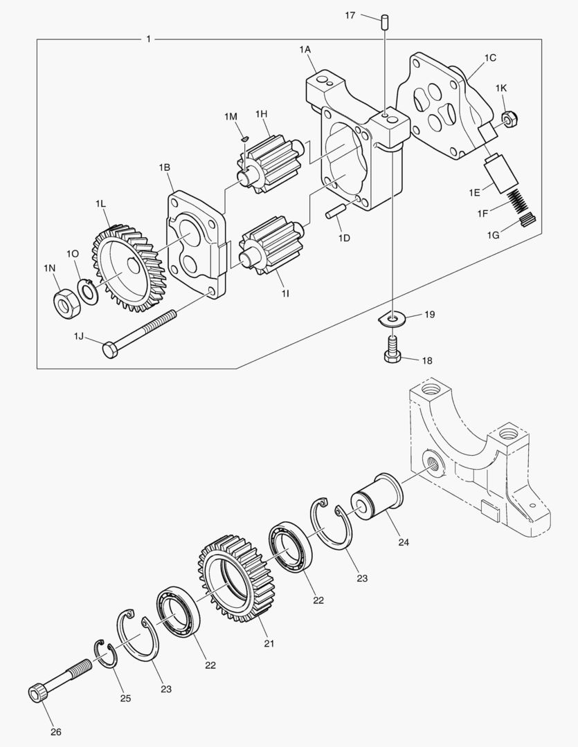 021 OIL PUMP & IDLE GEAR