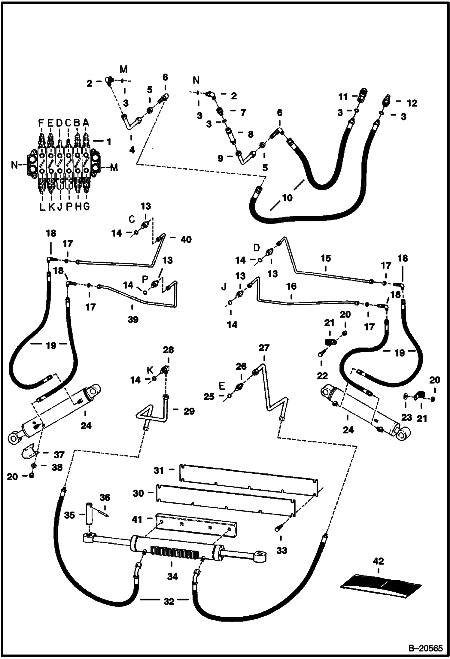 ЭКСКАВАТОР-ПОГРУЗЧИК (ГИДРАВЛИКА ОСНОВНОЙ РАМЫ С GRESEN КЛАПАНОМ) (913 370001136 И ВЫШЕ)