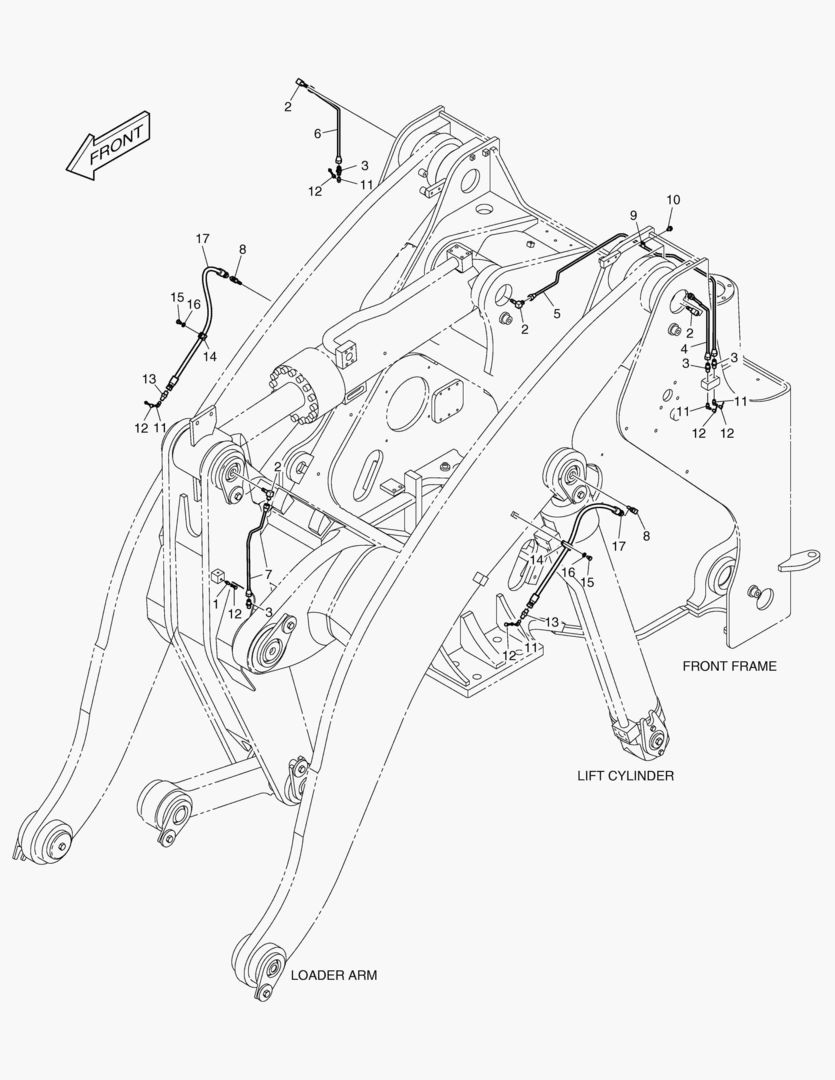ПЕРЕДНИЙ ТРУБОПРОВОД СМАЗОЧНОЙ СИСТЕМЫ