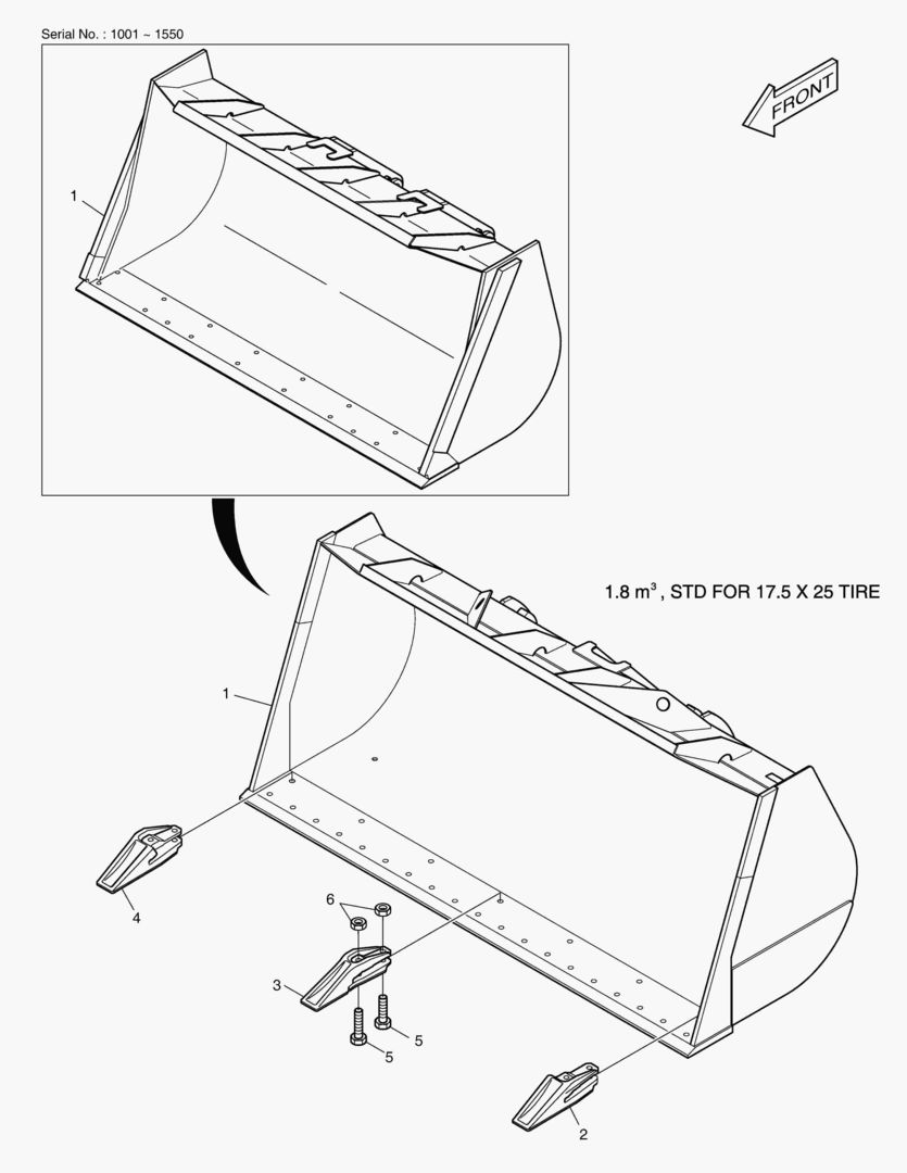 2130 BUCKET-1.8гЋҐ-TOOTH(STD.)