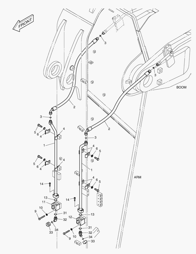 ГИДРОСИСТЕМА РУКОЯТИ - ВРАЩАЮЩИЙСЯ (РУКОЯТЬ 2.9 м)