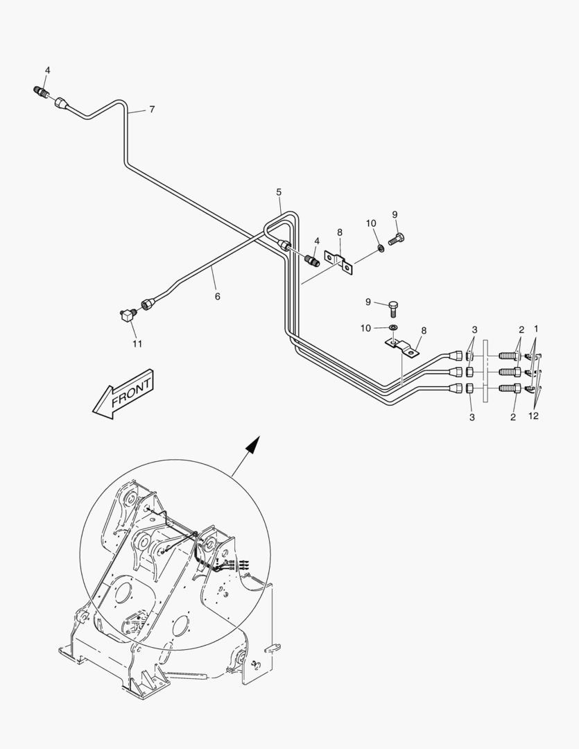 ПЕРЕДНИЙ ТРУБОПРОВОД СМАЗОЧНОЙ СИСТЕМЫ