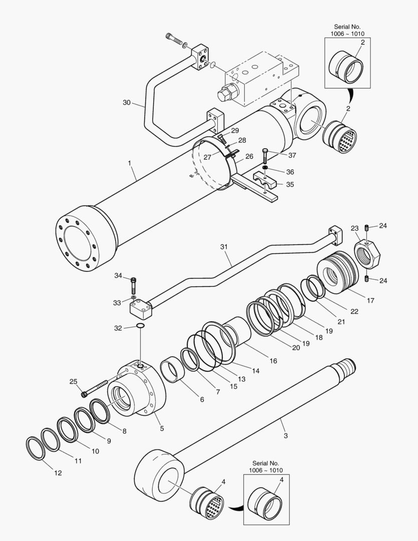 4341 BOOM CYLINDER - L.H (LOCK VALVE) [1006~]