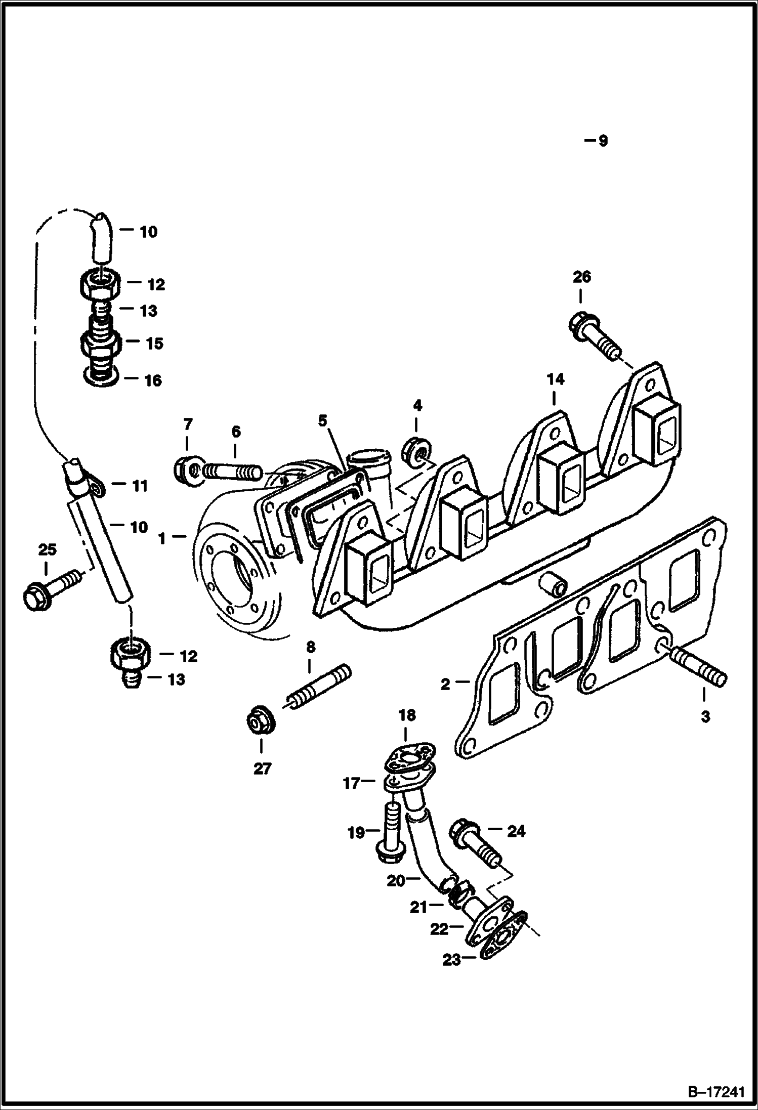 Схема ТУРБОНАГНЕТАТЕЛЬ - ВЫПУСКНОЙ КОЛЛЕКТОР