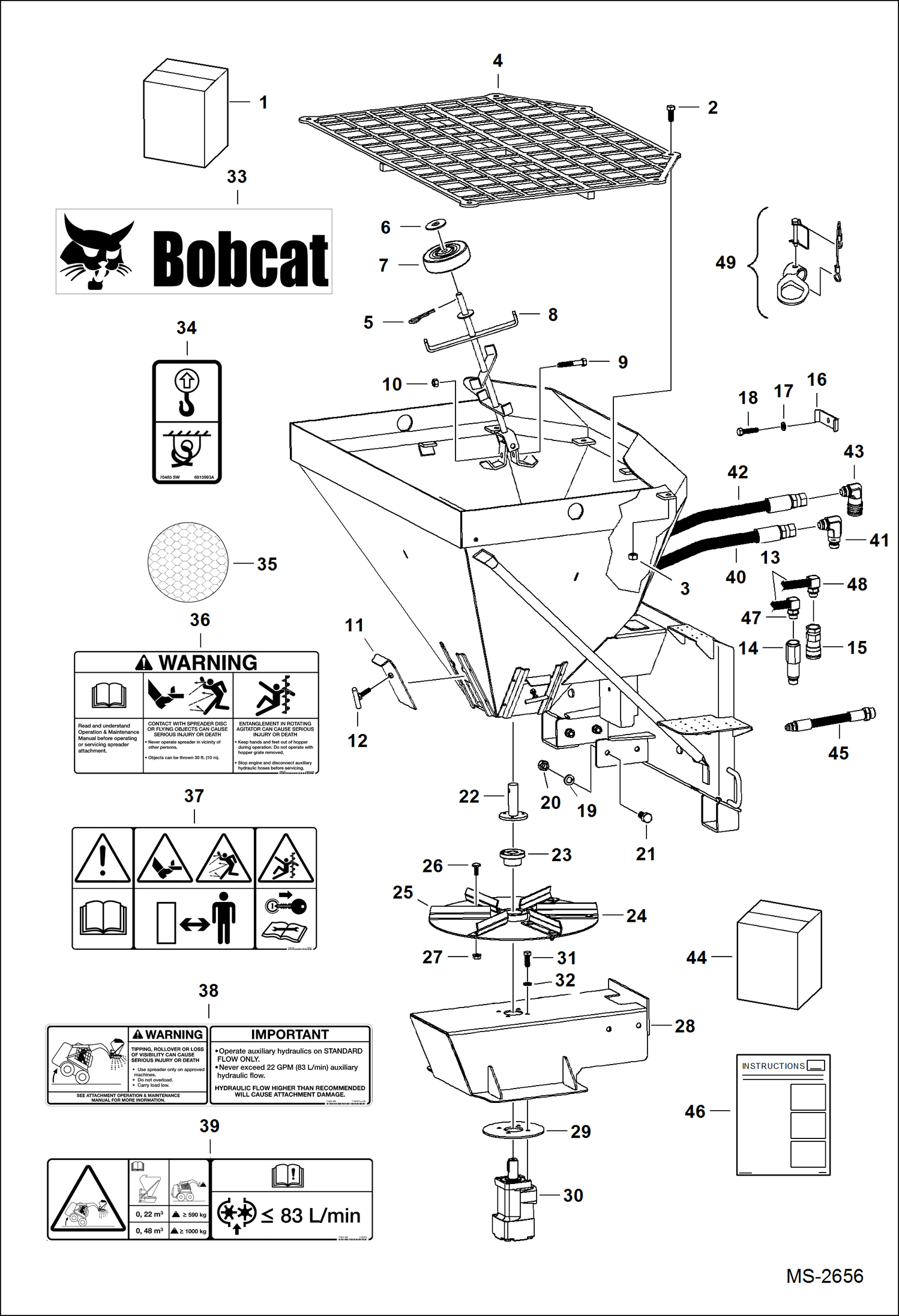 РАЗБРОСНАЯ СЕЯЛКА (БУНКЕР ДЛЯ ЗАГРУЗКИ И РАМА ШАССИ) (HS8 AC1N)
