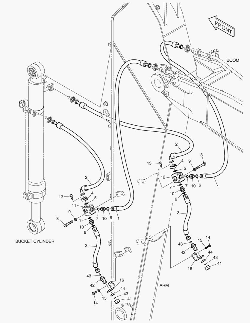 ГИДРОСИСТЕМА РУКОЯТИ - РУКОЯТЬ 3.5 м(ГРЕЙФЕРНЫЙ КОВШ)