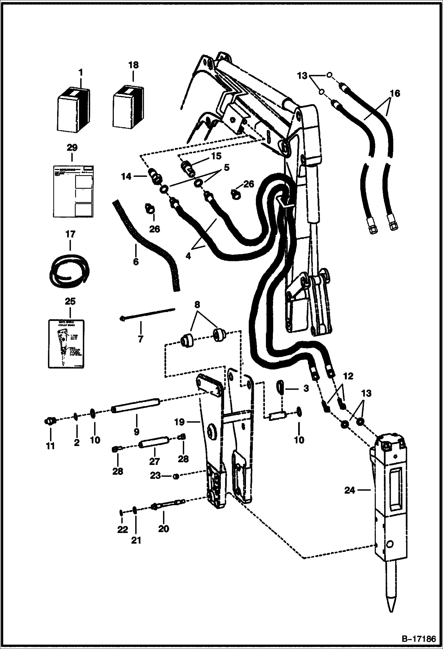 ГИДРОМОЛОТ (МОНТАЖНЫЙ КОМПЛЕКТ) (2560) (3560) (2570) (3570) (ИСПОЛЬЗУЕТСЯ НА 225, 231, 325, 328, 331, 334)