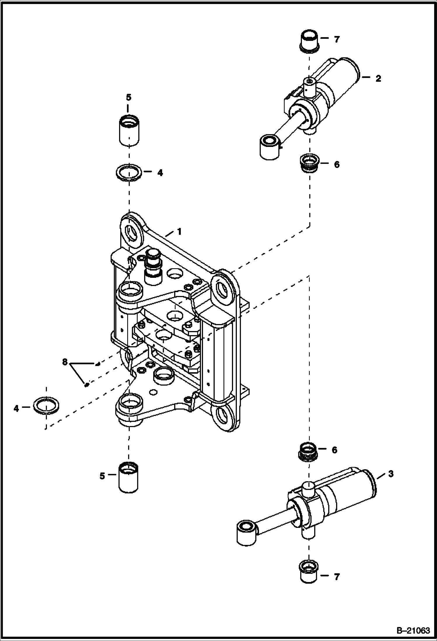 ЦИЛИНДР ПОВОРОТА БОКОВОЙ ВЫНОС ОБРАТНОЙ ЛОПАТЫ B250