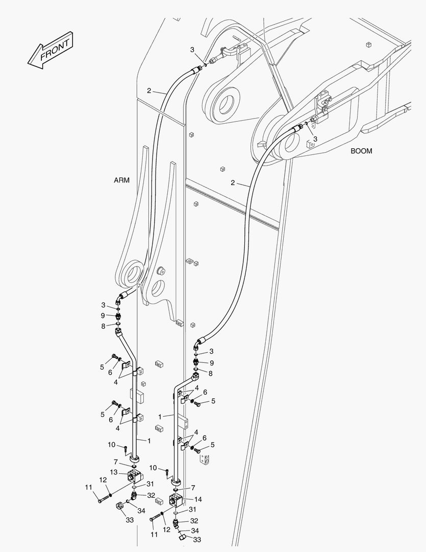 ГИДРОСИСТЕМА РУКОЯТИ - ВРАЩАЮЩИЙСЯ (РУКОЯТЬ 3.98 м)