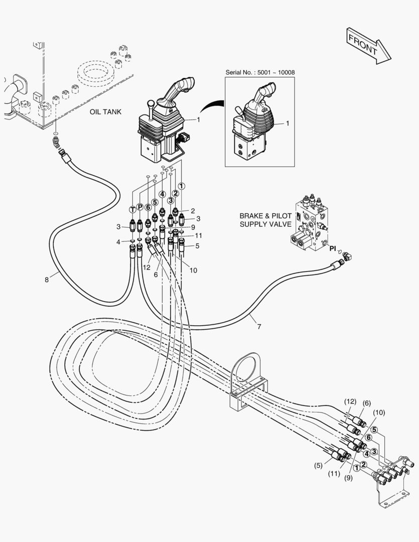 ТРУБОПРОВОД СЕРВОУПРАВЛЕНИЯ - ДЖОЙСТИК