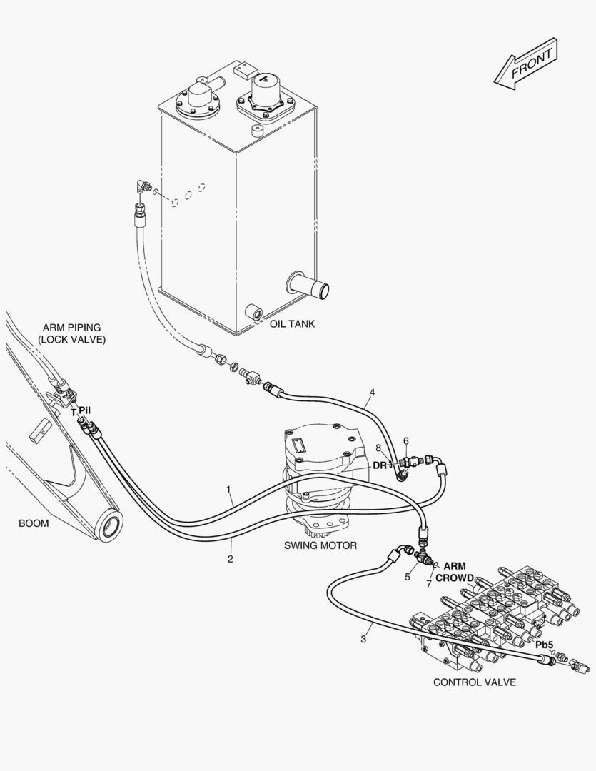 ТРУБОПРОВОД СЕРВОУПРАВЛЕНИЯ - КЛАПАН ЗАМКА РУКОЯТИ
