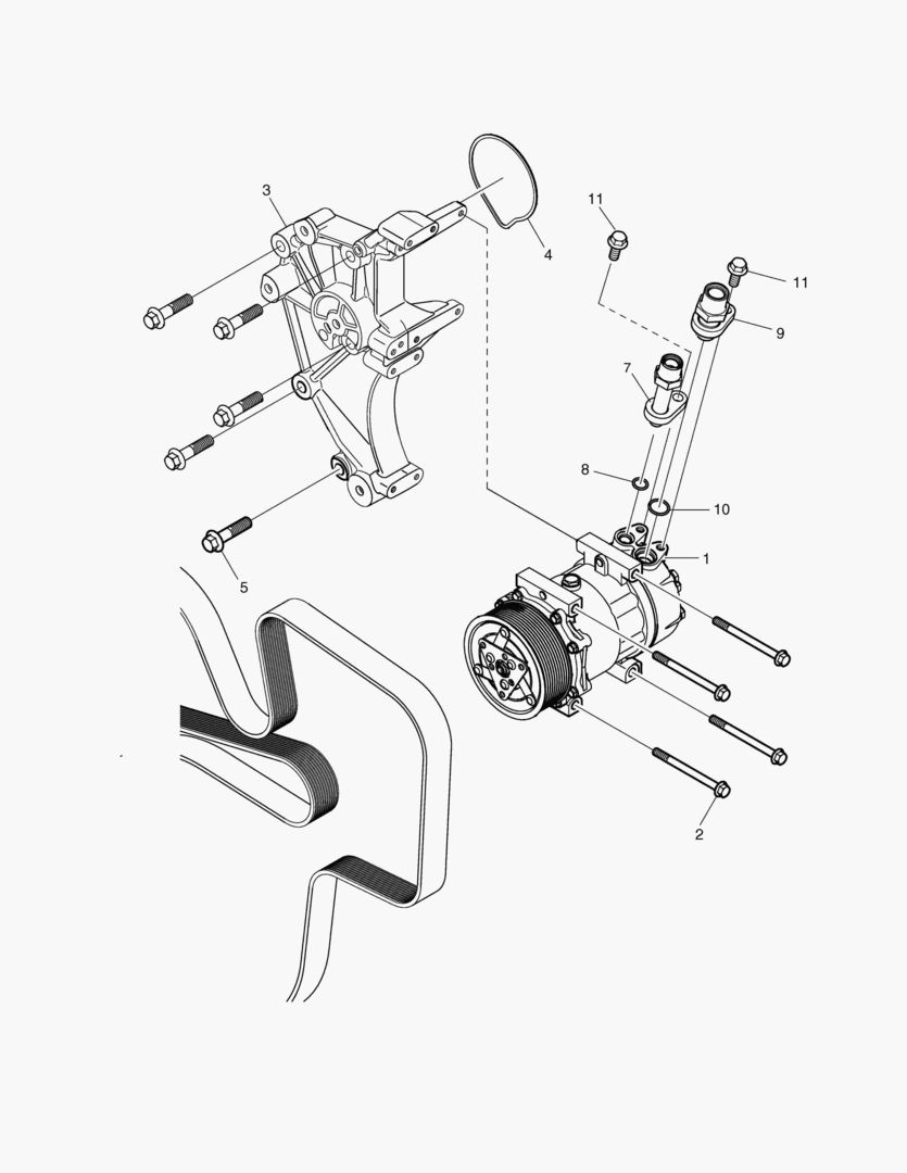 G010-511 COMPRESSOR MOUNTING AC ALT.2