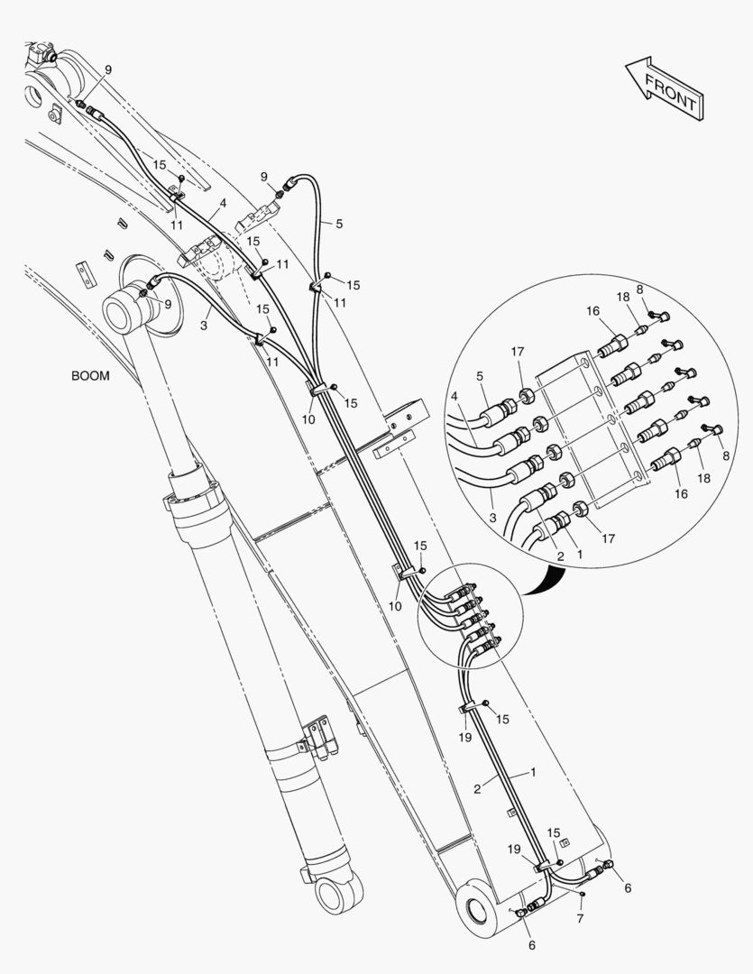 3141 LUBRICATION PIPING - BOOM 4.6m [5843~]
