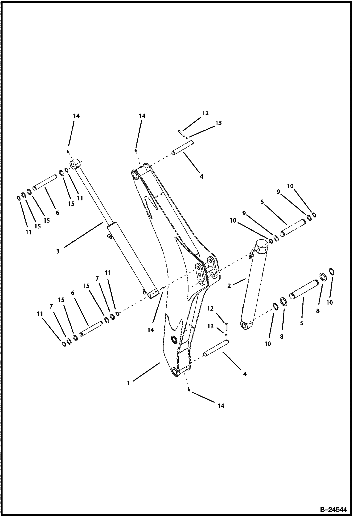 УСТАНОВЛЕННАЯ ПО ЦЕНТРУ ОБРАТНАЯ ЛОПАТА СТРЕЛА В СБОРЕ