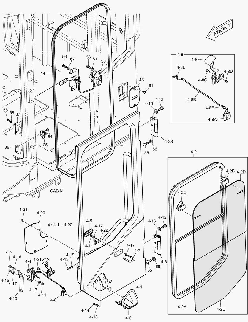 1450 CABIN(4) - DOOR ASS`Y(L.H)