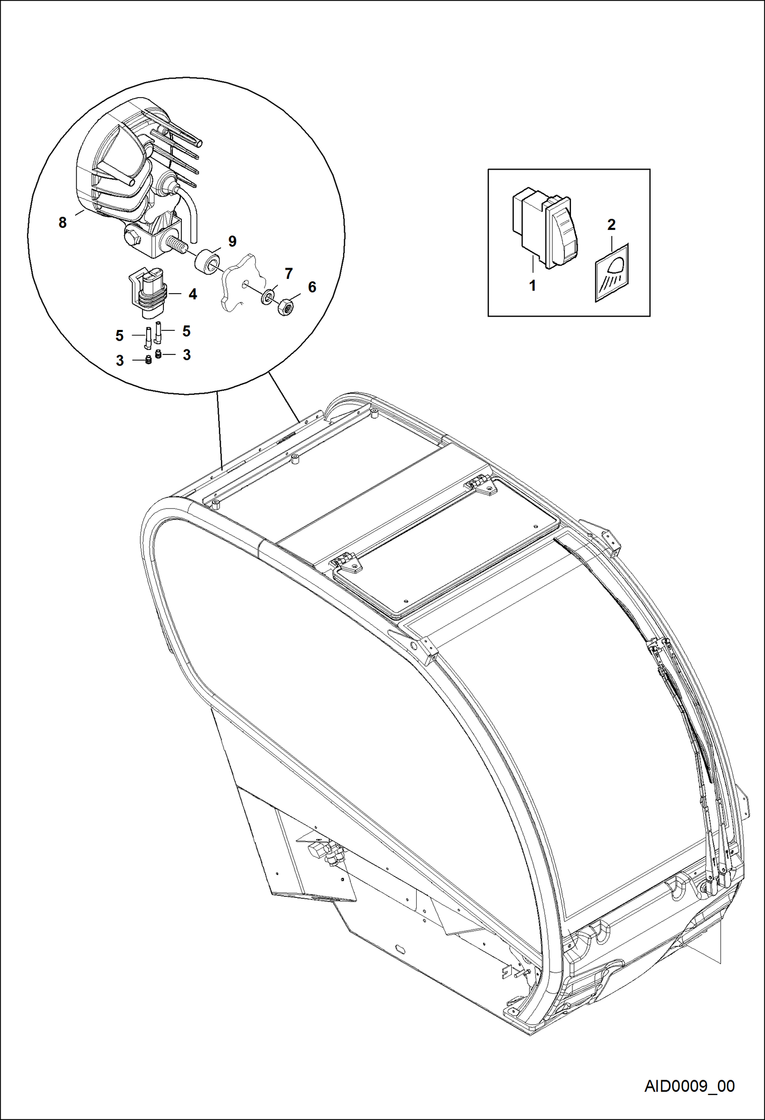 ЗАДНИЙ СВЕТОДИОДНЫЙ ФОНАРЬ, РАСПОЛОЖЕННЫЙ НА КАБИНЕ (AID2475)