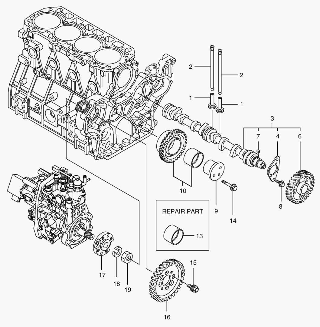 017 CAM SHAFT & DRIVING GEAR