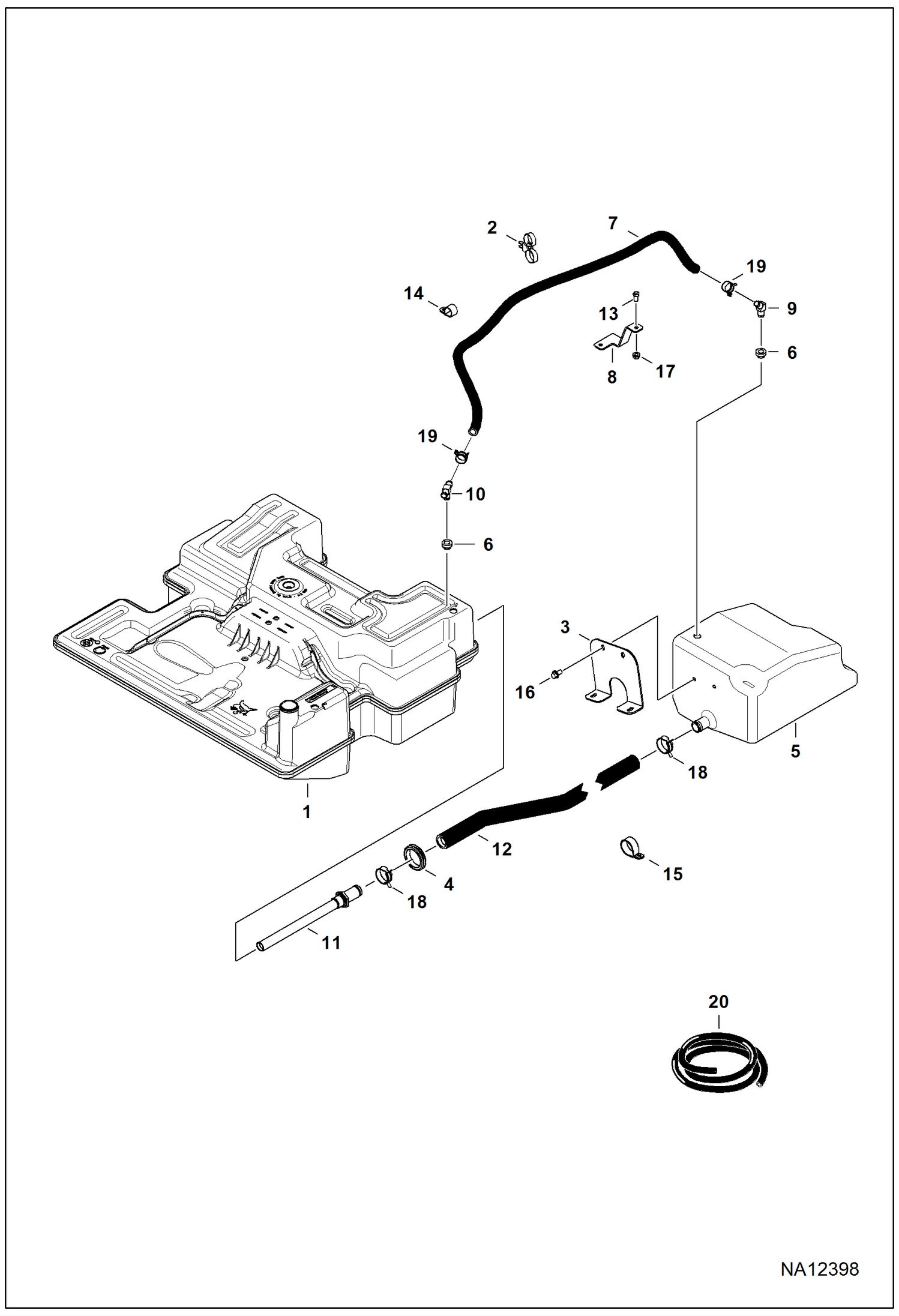 ДВИГАТЕЛЬ И КРЕПЕЖНЫЕ ДЕТАЛИ (СИСТЕМА ПОДАЧИ ТОПЛИВА) (ДВОЙНОЙ БАК)