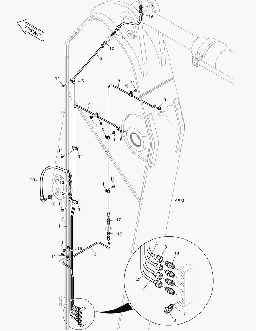 ТРУБОПРОВОД СМАЗОЧНОЙ СИСТЕМЫ - РУКОЯТЬ 3.75 м