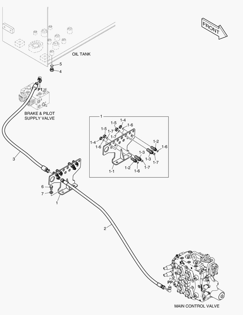 ТРУБОПРОВОД СЕРВОУПРАВЛЕНИЯ - 2 КАТУШКИ(ЭЛЕКТРИКА)