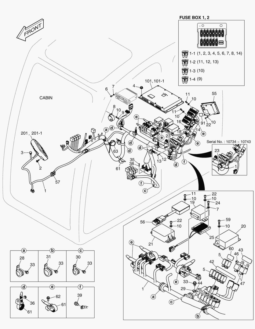 ЭЛЕКТРИЧЕСКИЕ ЗАПЧАСТИ - КАБИНА(СИСТЕМА ЗАЩИТЫ ПРИ ОПРОКИДЫВАНИИ)
