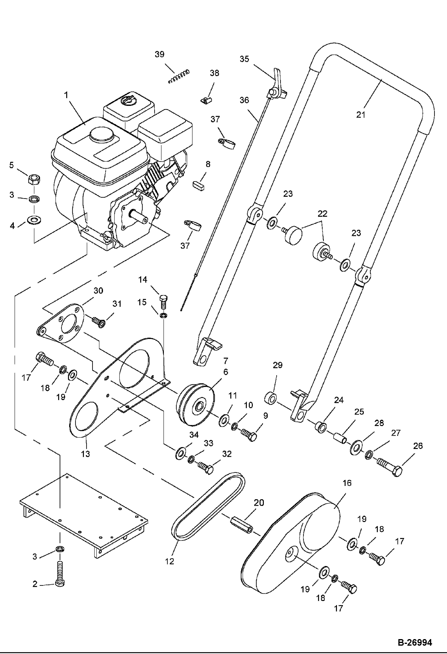 РАМА ШАССИ (ДВИГАТЕЛЬ И СЦЕПЛЕНИЕ)