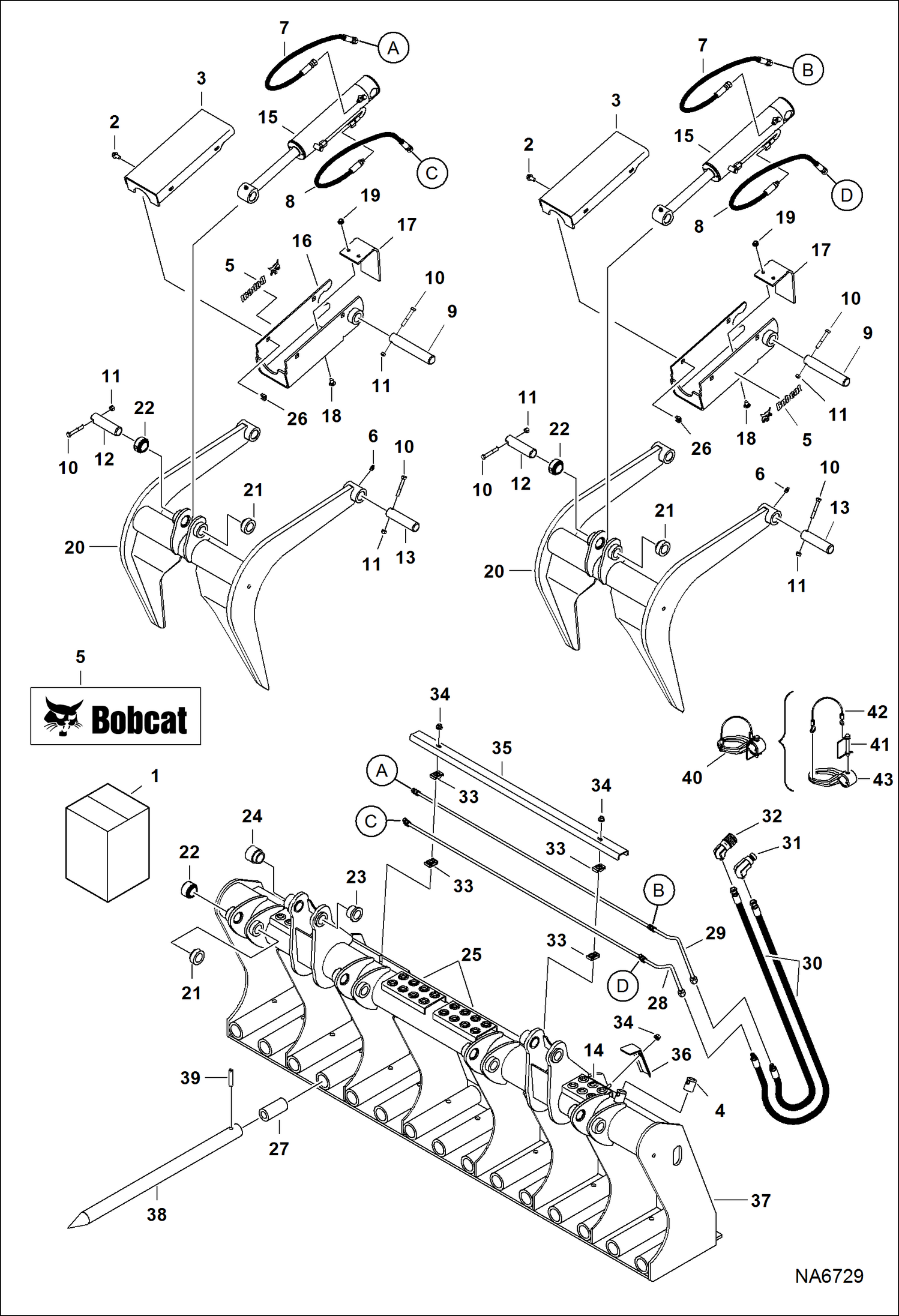 ПРОМЫШЛЕННЫЕ ГРЕЙФЕРНЫЕ ВИЛЫ 78-- (ОДНА ТРУБКА) (78-- AEDF00483 И ВЫШЕ)