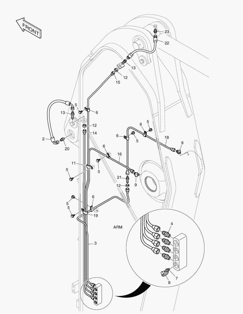 ТРУБОПРОВОД СМАЗОЧНОЙ СИСТЕМЫ - РУКОЯТЬ 2.85 м