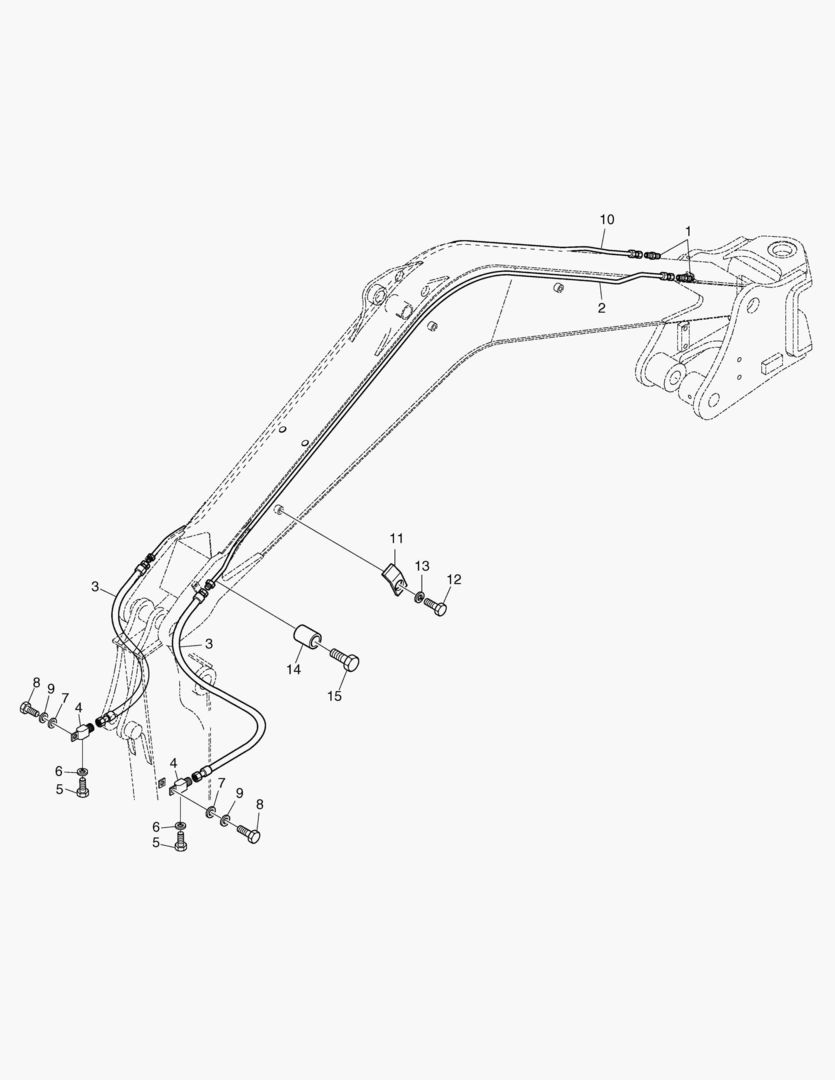Схема ПЕРЕДНИЙ ТРУБОПРОВОД(1)-ОДИН ПУТЬ