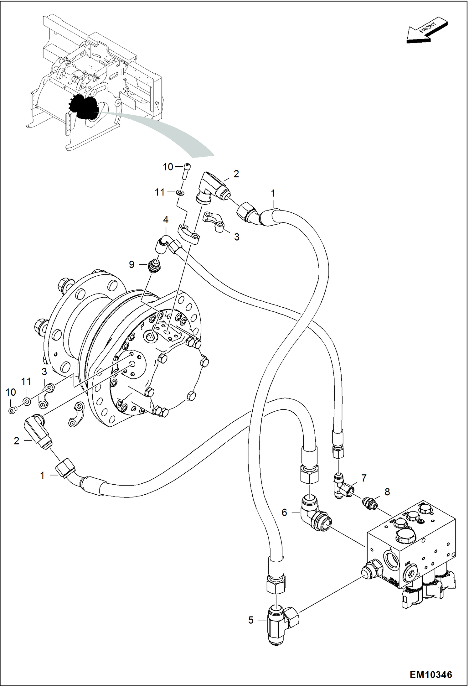 ПЛАНИРОВЩИК (СХЕМА ГИДРАВЛИЧЕСКОЙ СИСТЕМЫ) (ДВИГАТЕЛЬ) (СЕРИЙНЫЙ НОМЕР AZTG00101 И ВЫШЕ)