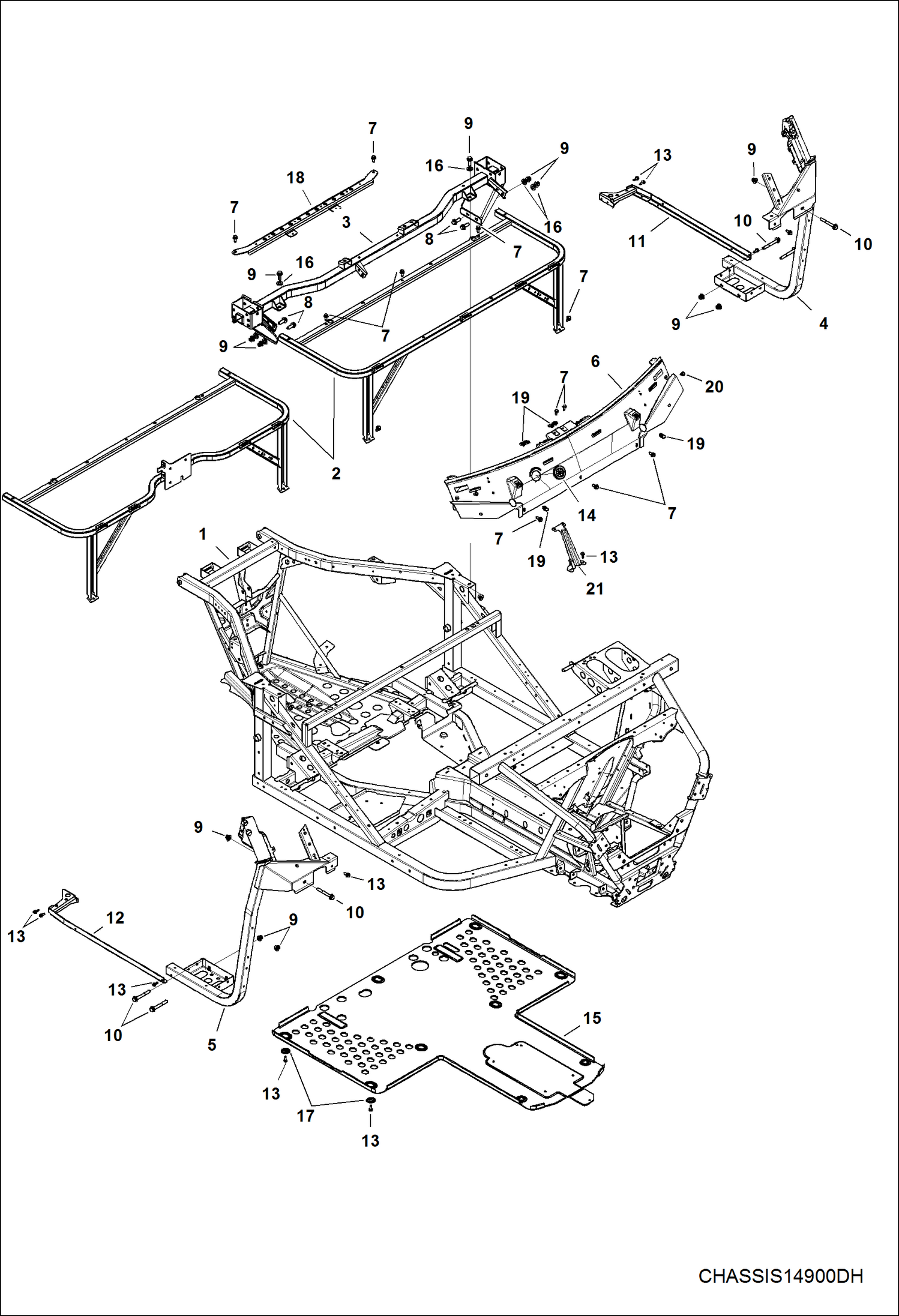 ШАССИ, РАМА ШАССИ (СЕРИЙНЫЙ НОМЕР AVW420001 И ВЫШЕ)