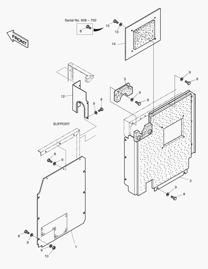 1782 BAFFLE ASS`Y(1) [608~]