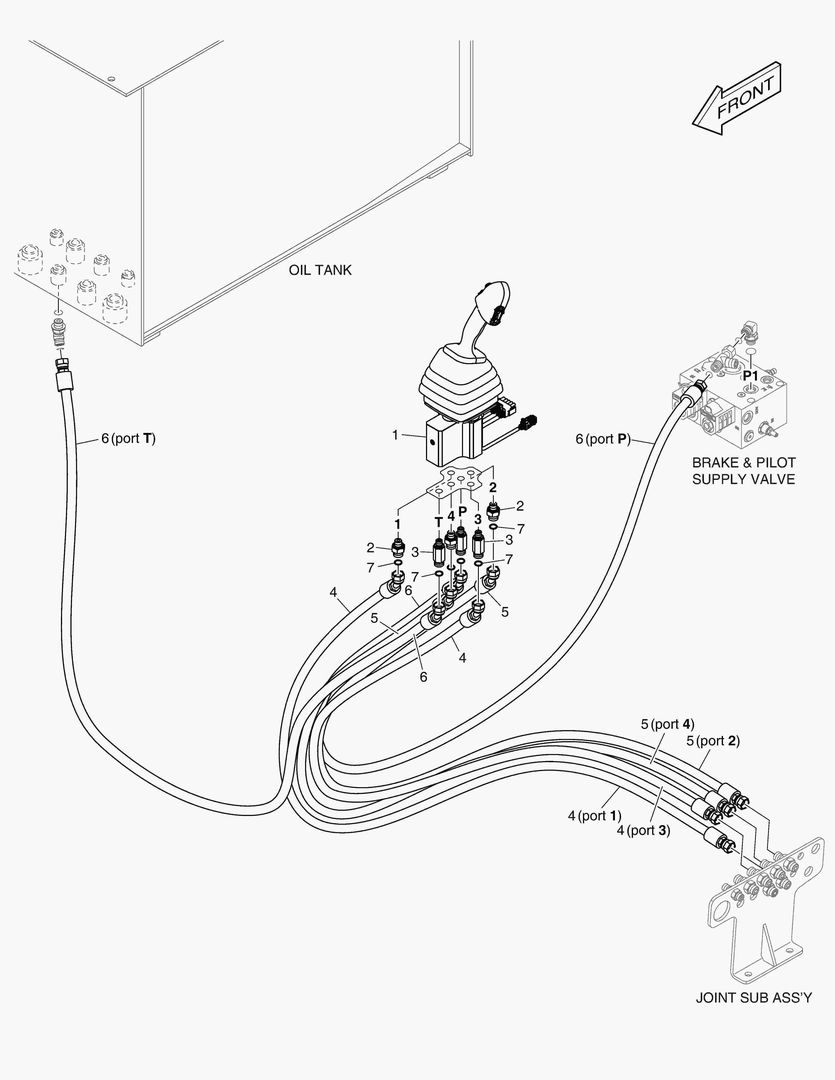 6110 PILOT PIPING - JOYSTICK(THUMB WHEEL)