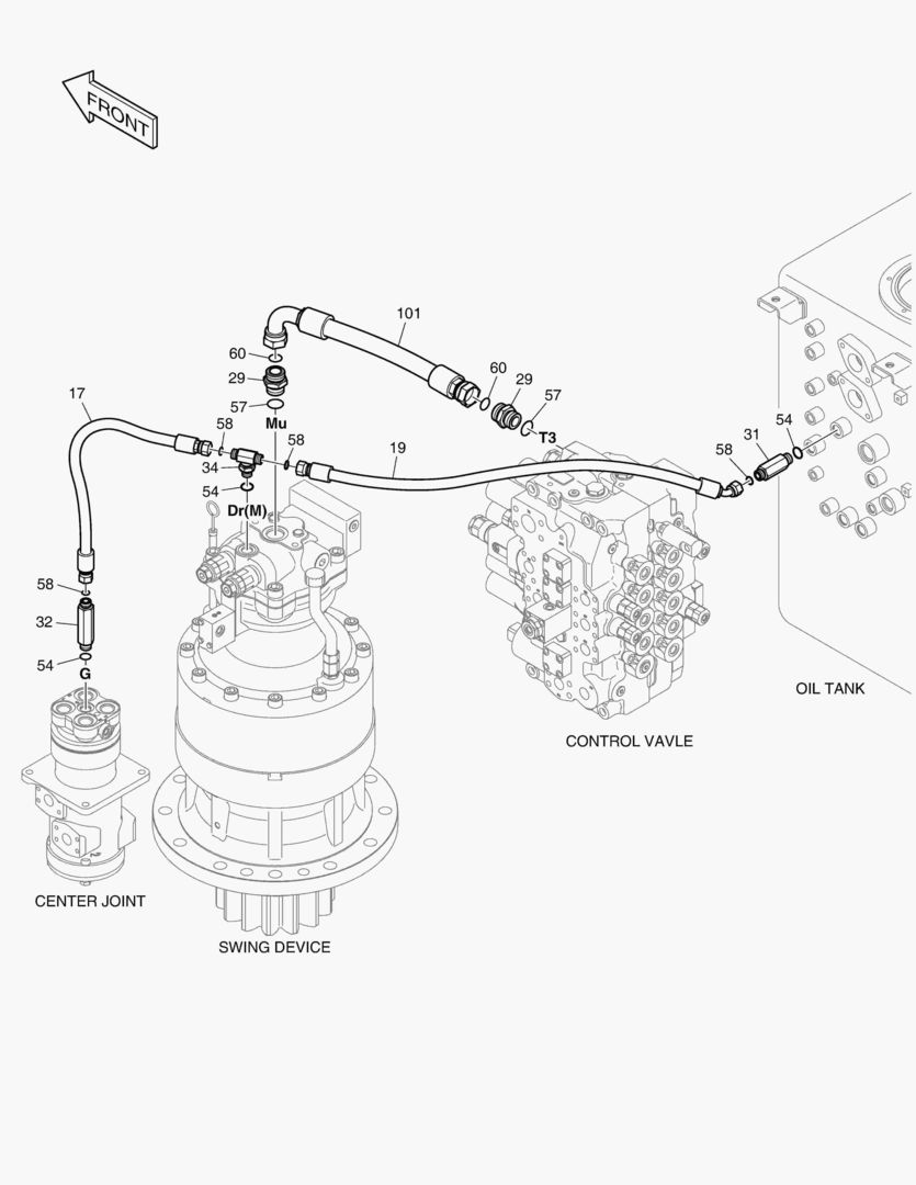 Схема ТУБОПРОВОД МАСЛЯНОГО РАДИАТОРА(3)